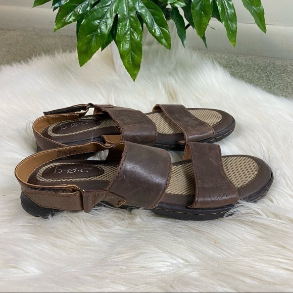 B.O.C: Born Concept Berries Velcro Slingback Genuine Leather Sandals Brown 6 - Picture 6 of 9